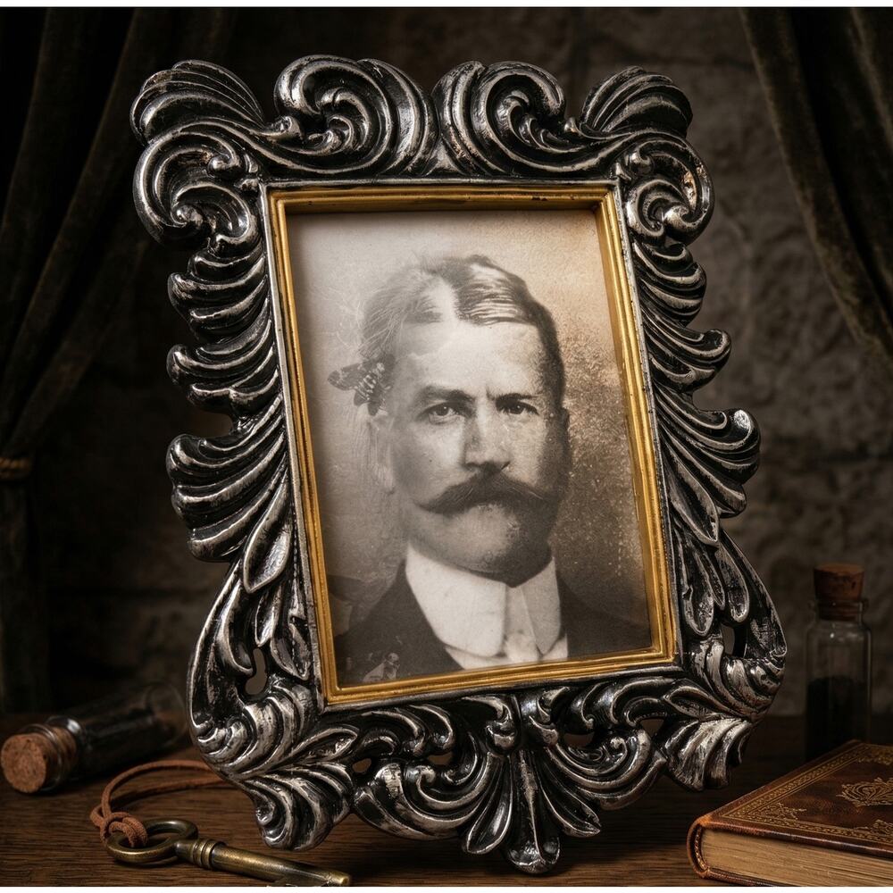 Halloween Gothic Victorian Lenticular Face Picture Photo Frame Haunted Decor